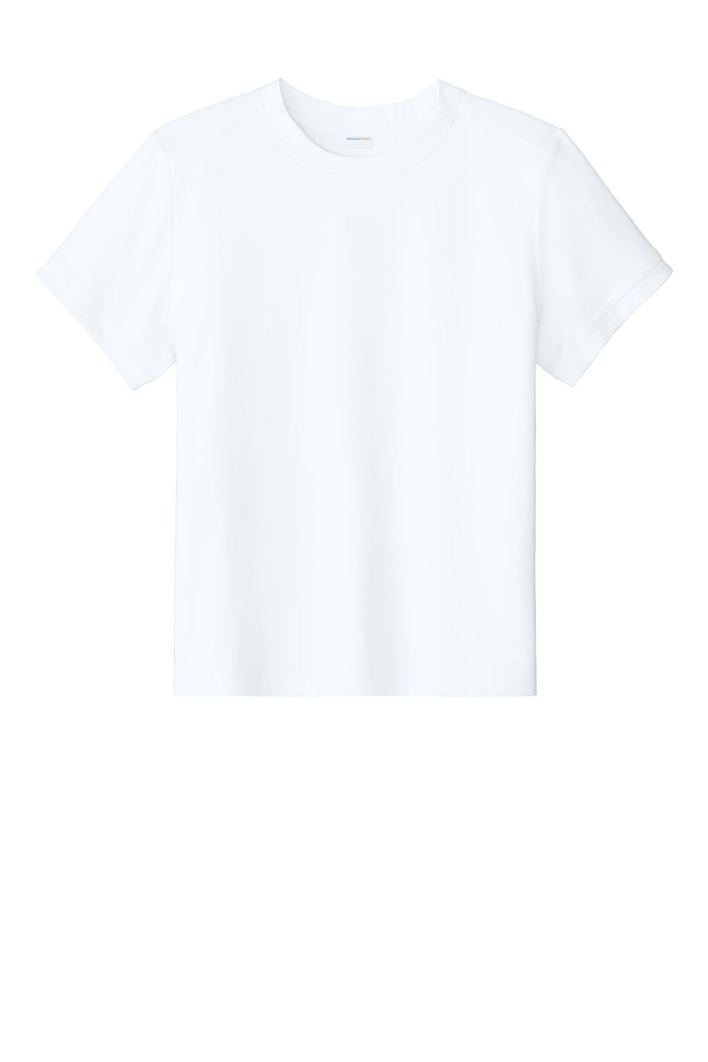 Sport-Tek YST440 Youth Club Moisture Wicking Short Sleeve Crewneck T-Shirt White/White Flat Front