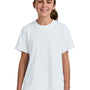 Sport-Tek Youth Club Moisture Wicking Short Sleeve Crewneck T-Shirt - White/White