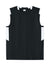Sport-Tek YST441 Youth Club Moisture Wicking V-Neck Tank Top Black/White Flat Front