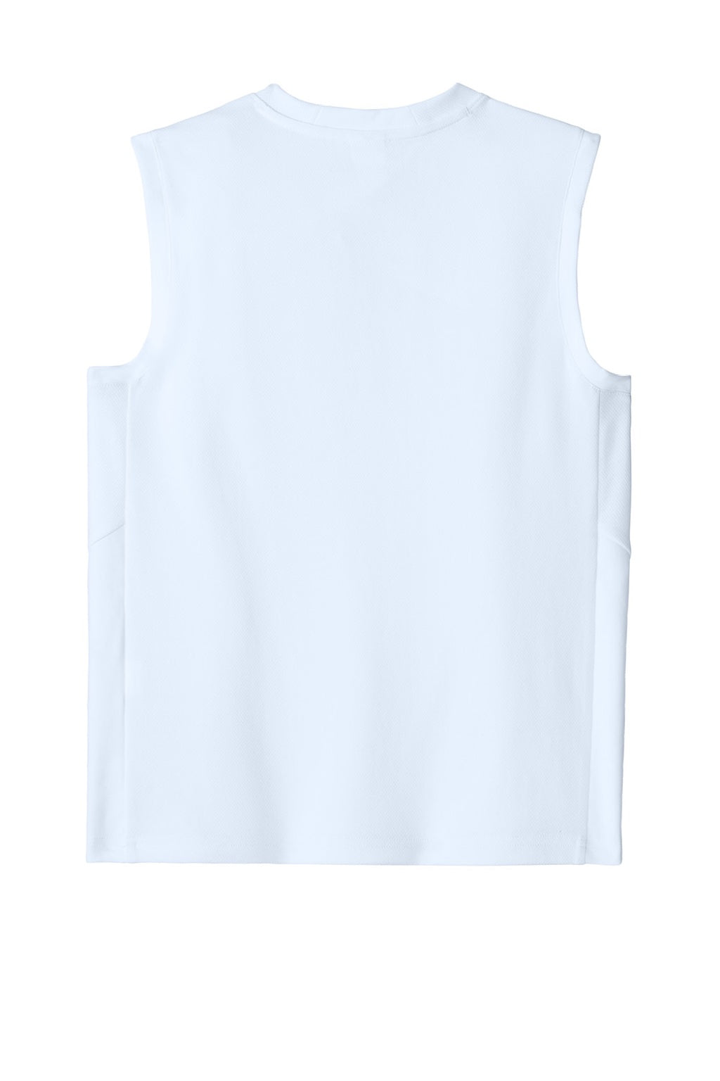 Sport-Tek YST441 Youth Club Moisture Wicking V-Neck Tank Top White/White Flat Back