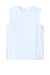 Sport-Tek YST441 Youth Club Moisture Wicking V-Neck Tank Top White/White Flat Front