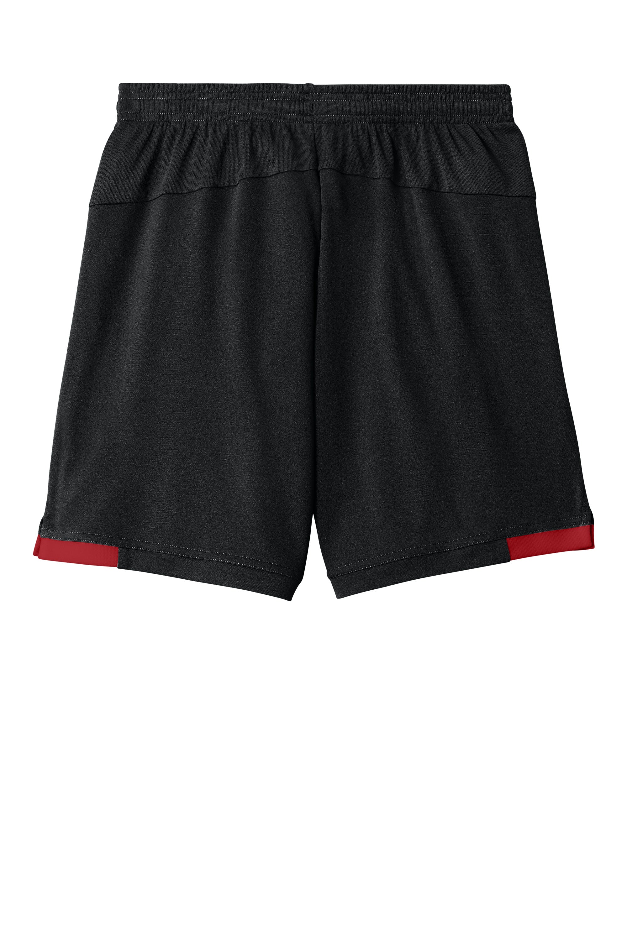 Sport-Tek YST4420 Youth Club Shorts Black/Deep Red Flat Back