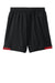 Sport-Tek YST4420 Youth Club Shorts Black/Deep Red Flat Back
