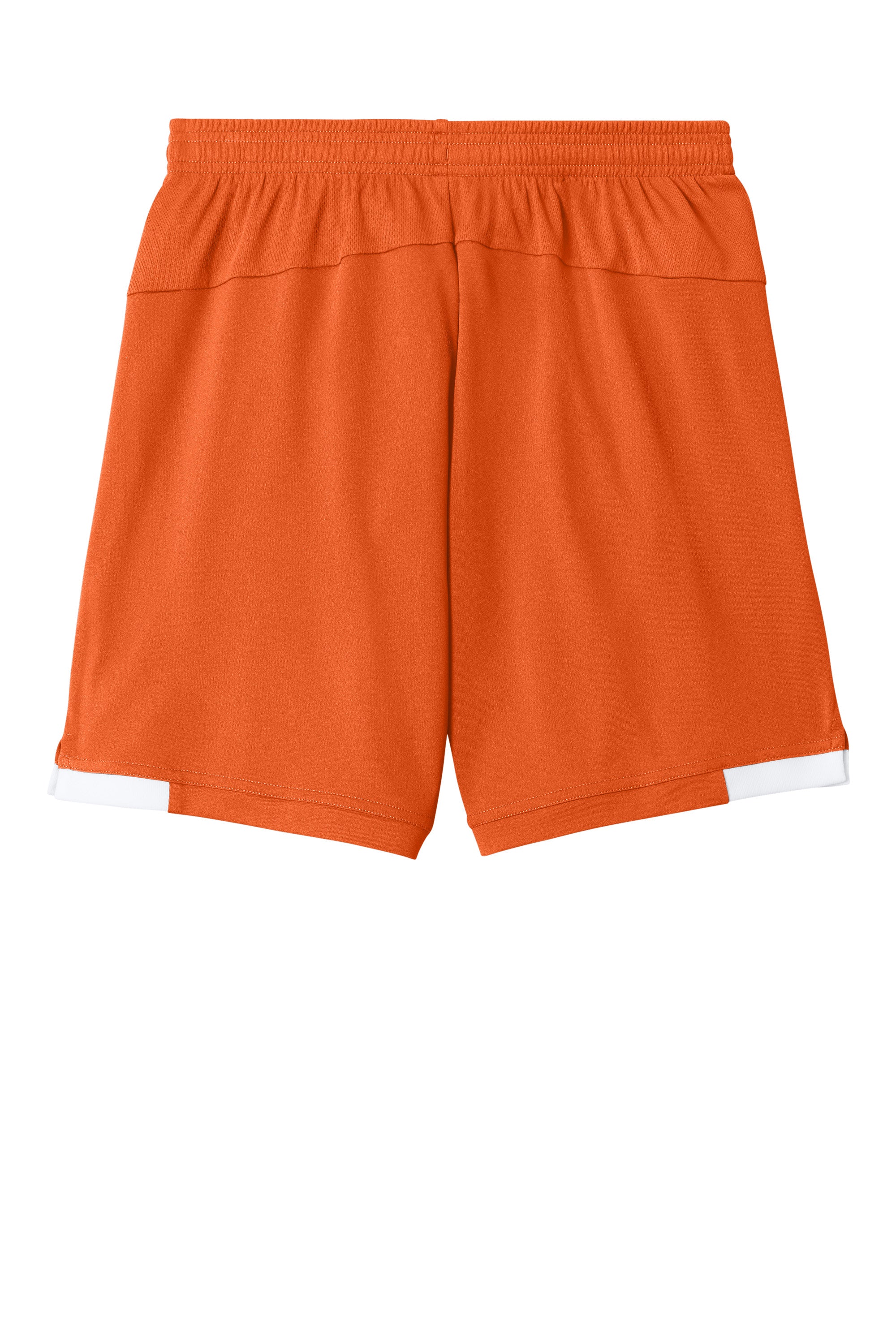 Sport-Tek YST4420 Youth Club Shorts Deep Orange/White Flat Back