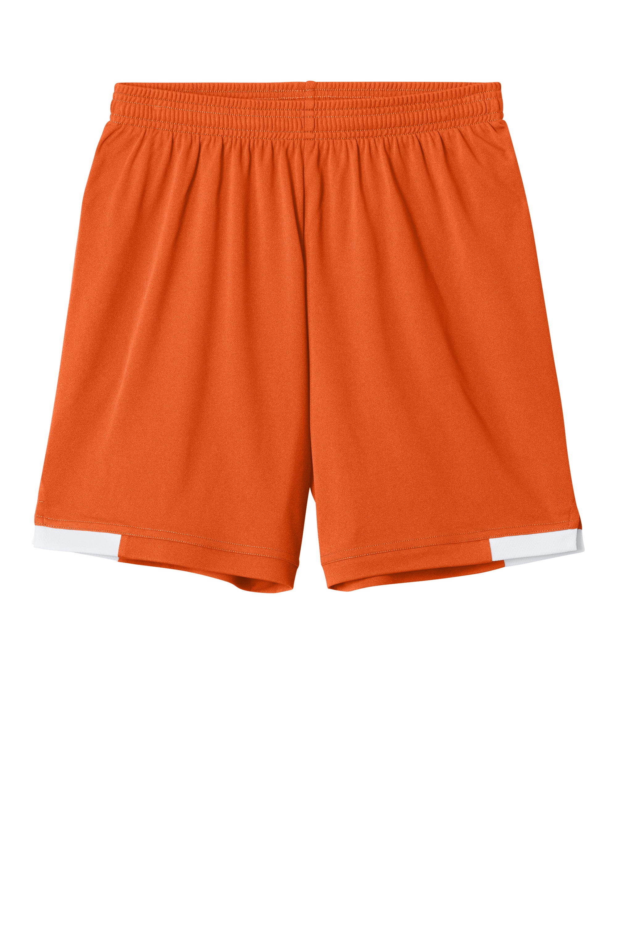 Sport-Tek YST4420 Youth Club Shorts Deep Orange/White Flat Front