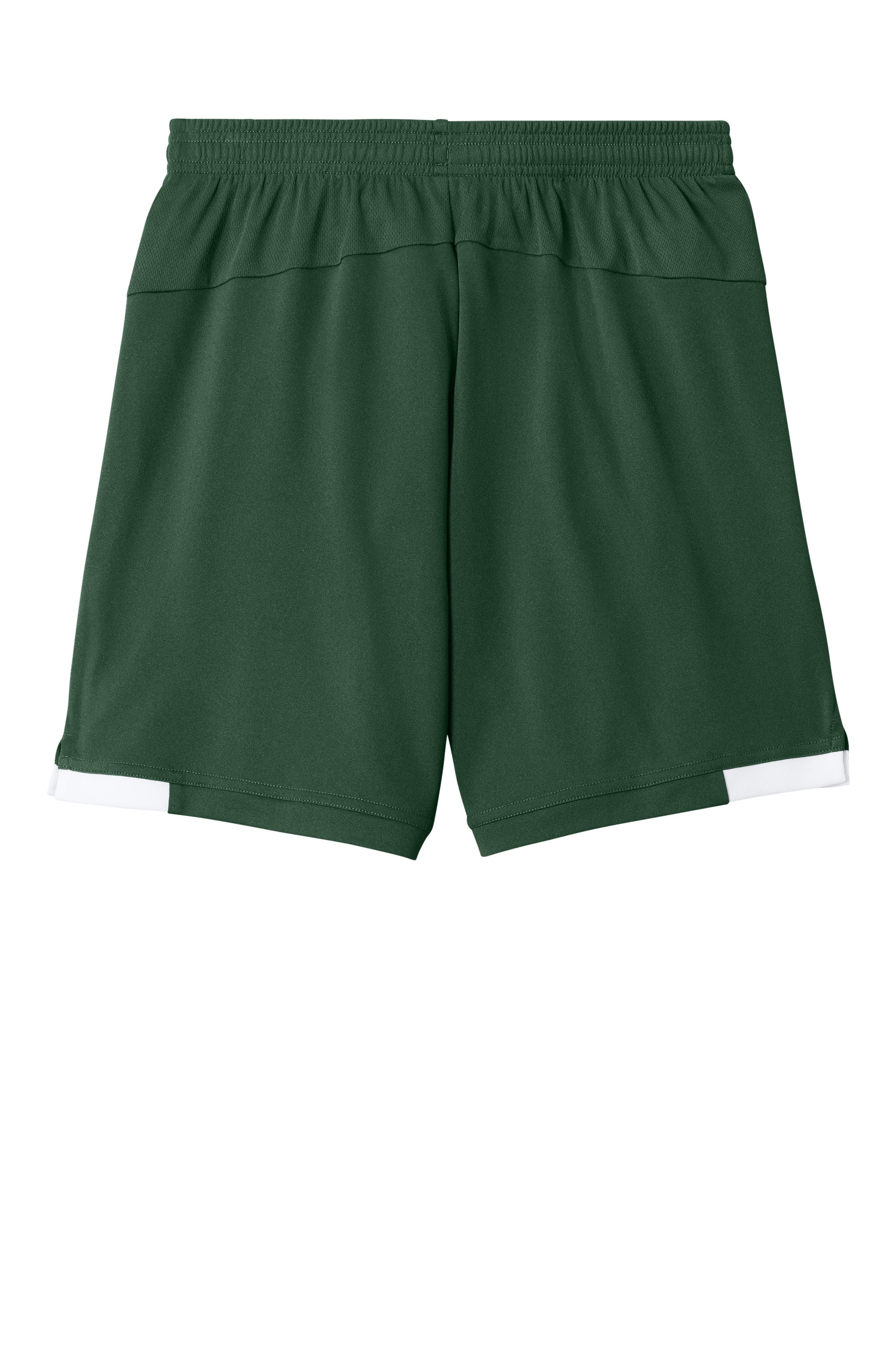 Sport-Tek YST4420 Youth Club Shorts Forest Green/White Flat Back