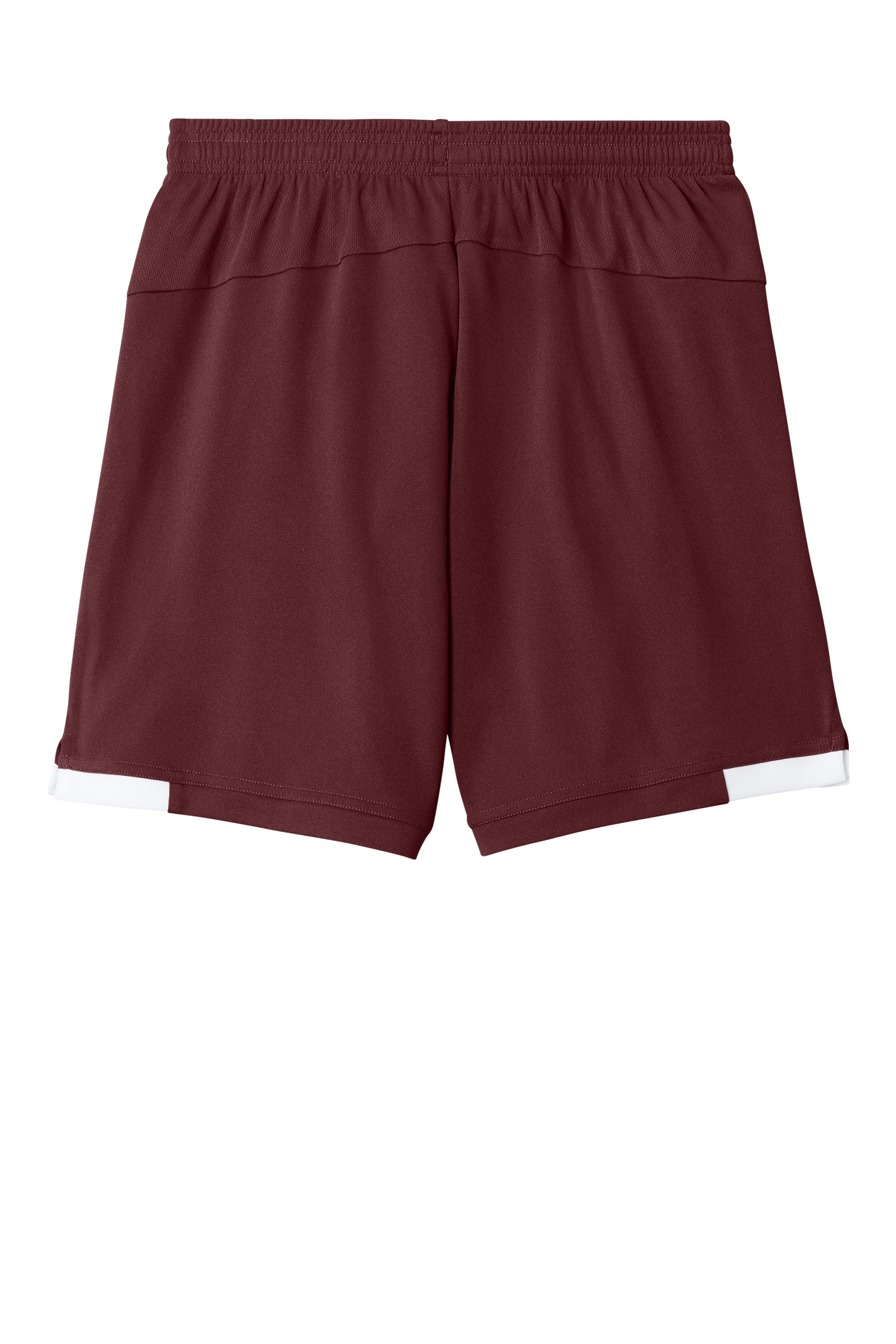 Sport-Tek YST4420 Youth Club Shorts Maroon/White Flat Back