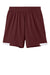 Sport-Tek YST4420 Youth Club Shorts Maroon/White Flat Front