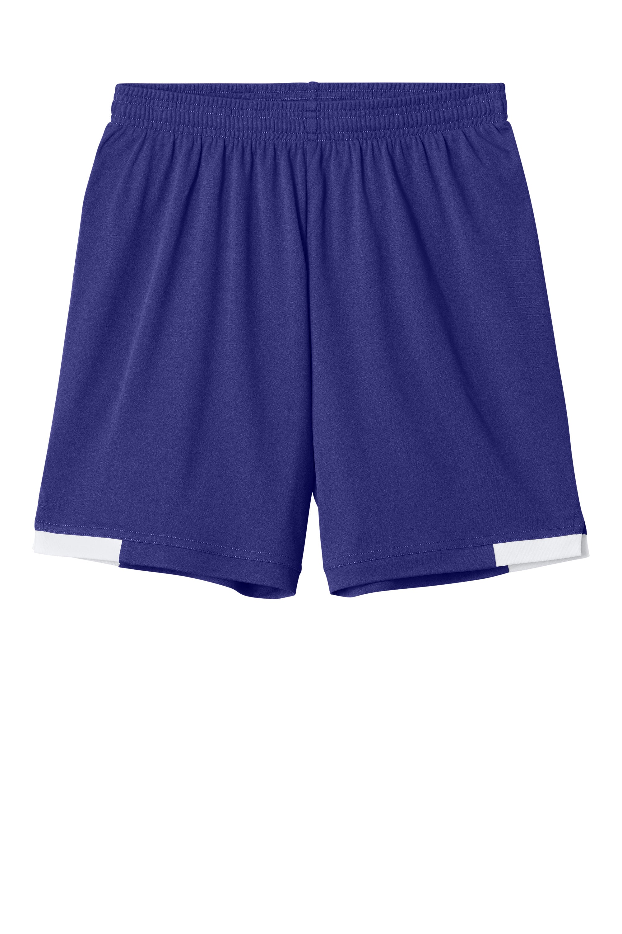 Sport-Tek YST4420 Youth Club Shorts Purple/White Flat Front