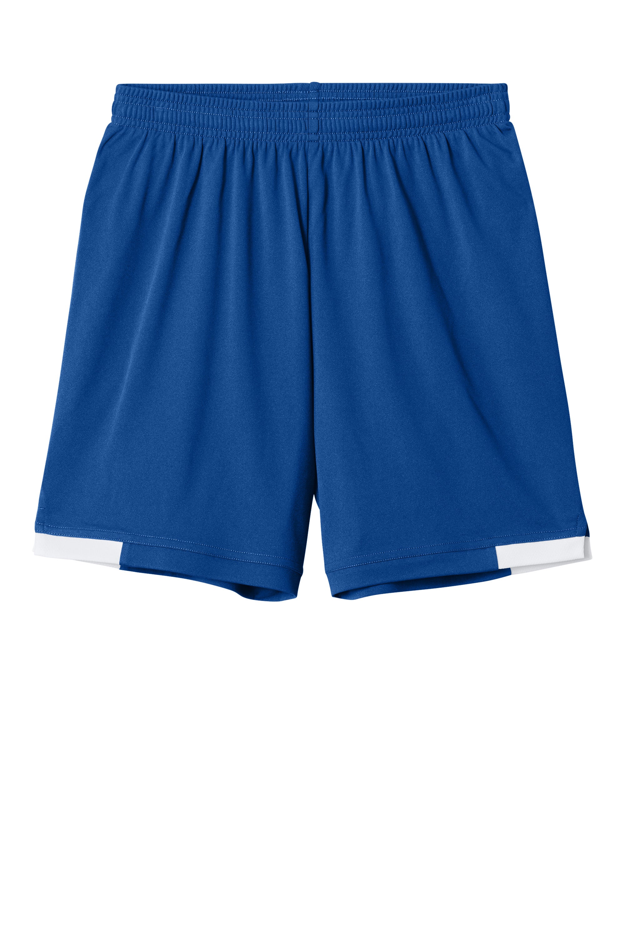 Sport-Tek YST4420 Youth Club Shorts True Royal Blue/White Flat Front