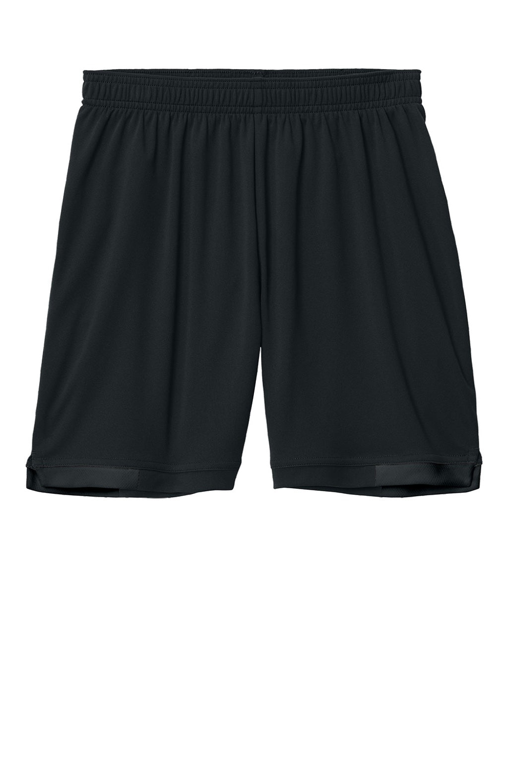 Sport-Tek YST442 Youth Club Moisture Wicking Shorts Black/Black Flat Front