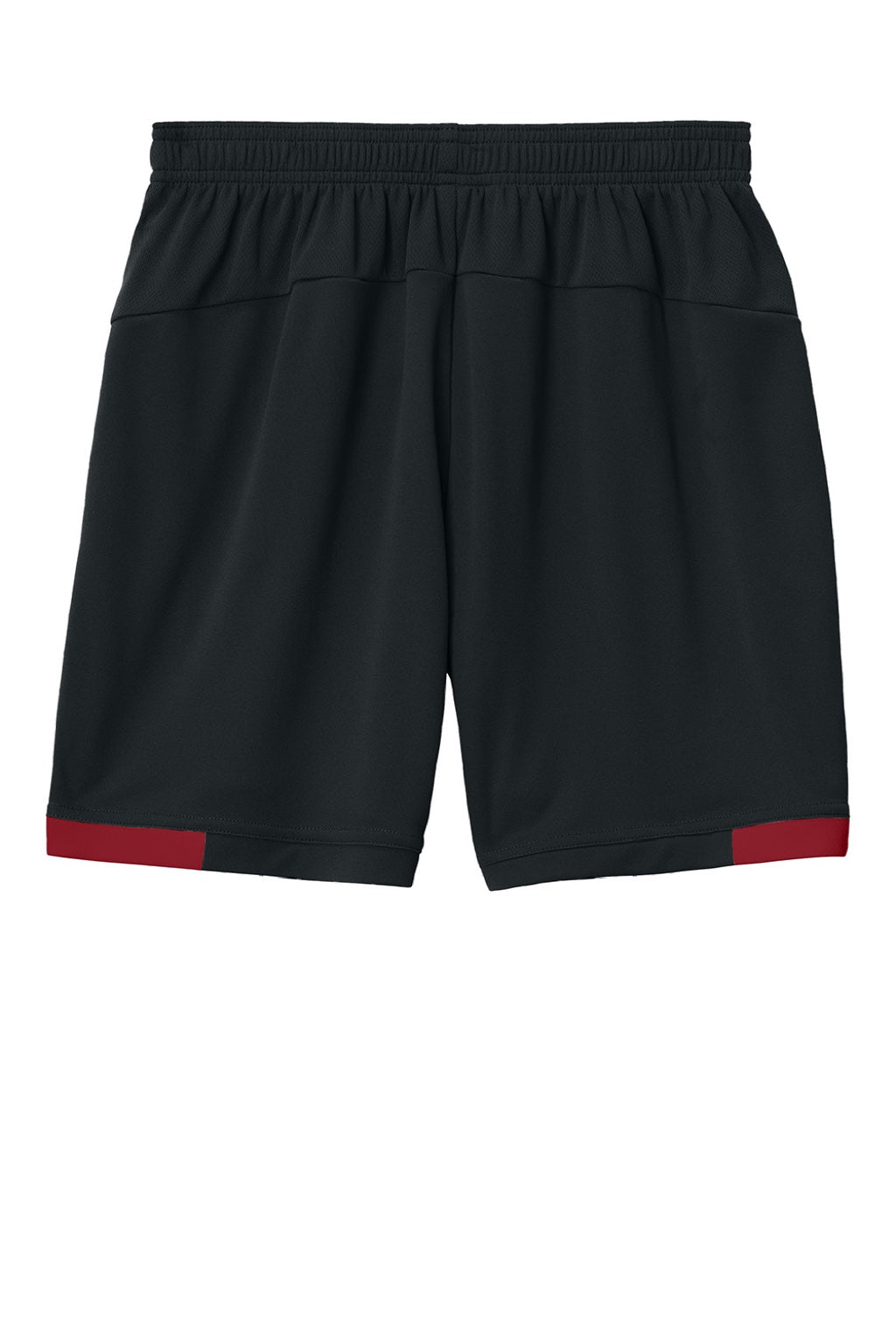 Sport-Tek YST442 Youth Club Moisture Wicking Shorts Black/Deep Red Flat Back