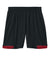 Sport-Tek YST442 Youth Club Moisture Wicking Shorts Black/Deep Red Flat Front