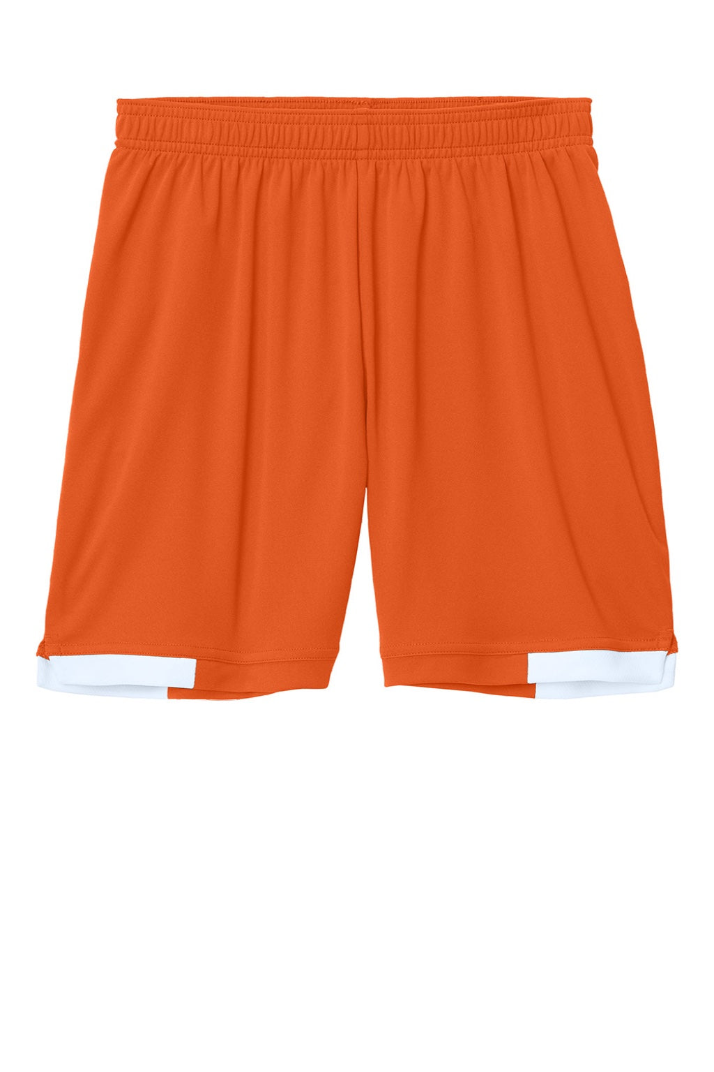 Sport-Tek YST442 Youth Club Moisture Wicking Shorts Deep Orange/White Flat Front