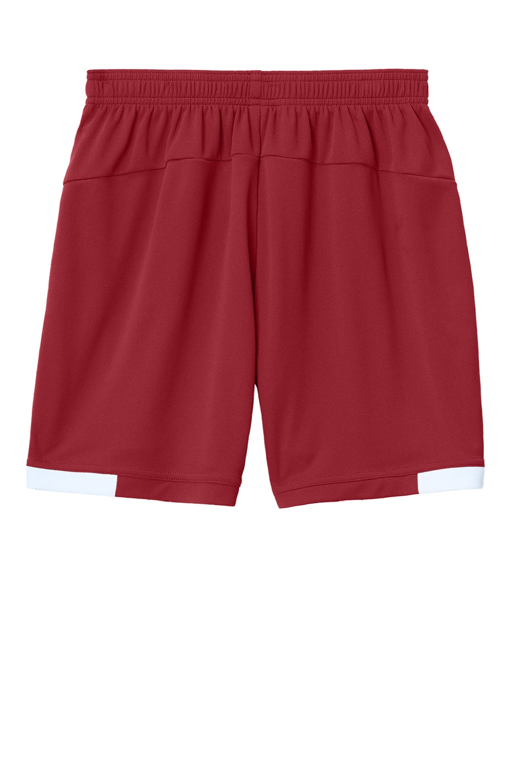 Sport-Tek YST442 Youth Club Moisture Wicking Shorts Deep Red/White Flat Back