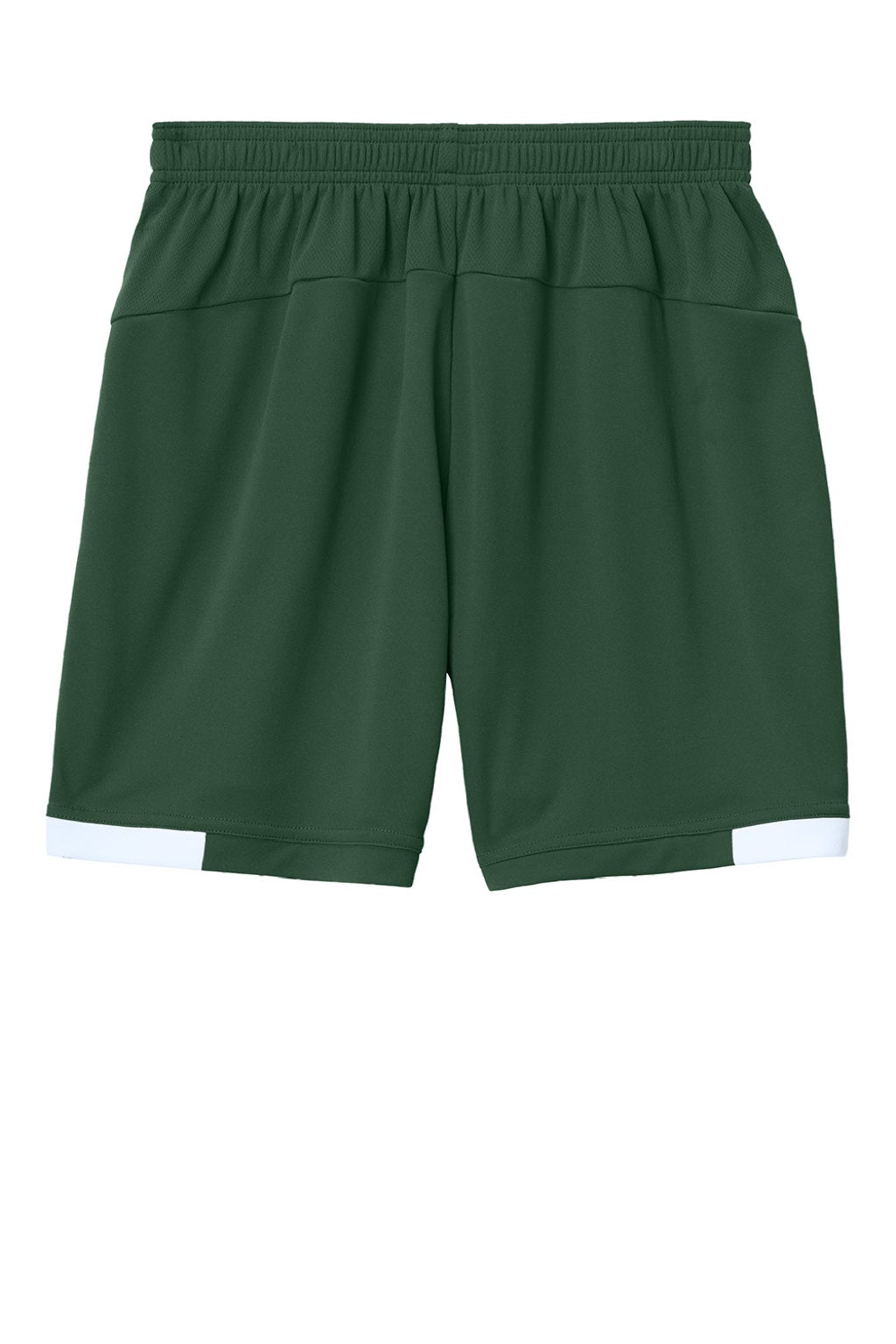 Sport-Tek YST442 Youth Club Moisture Wicking Shorts Forest Green/White Flat Back