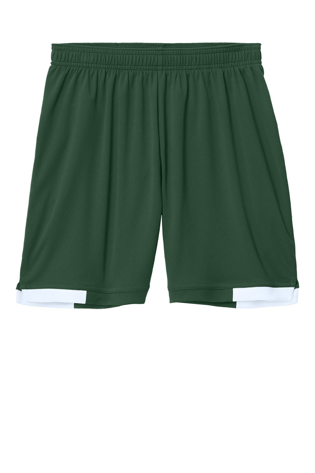 Sport-Tek YST442 Youth Club Moisture Wicking Shorts Forest Green/White Flat Front