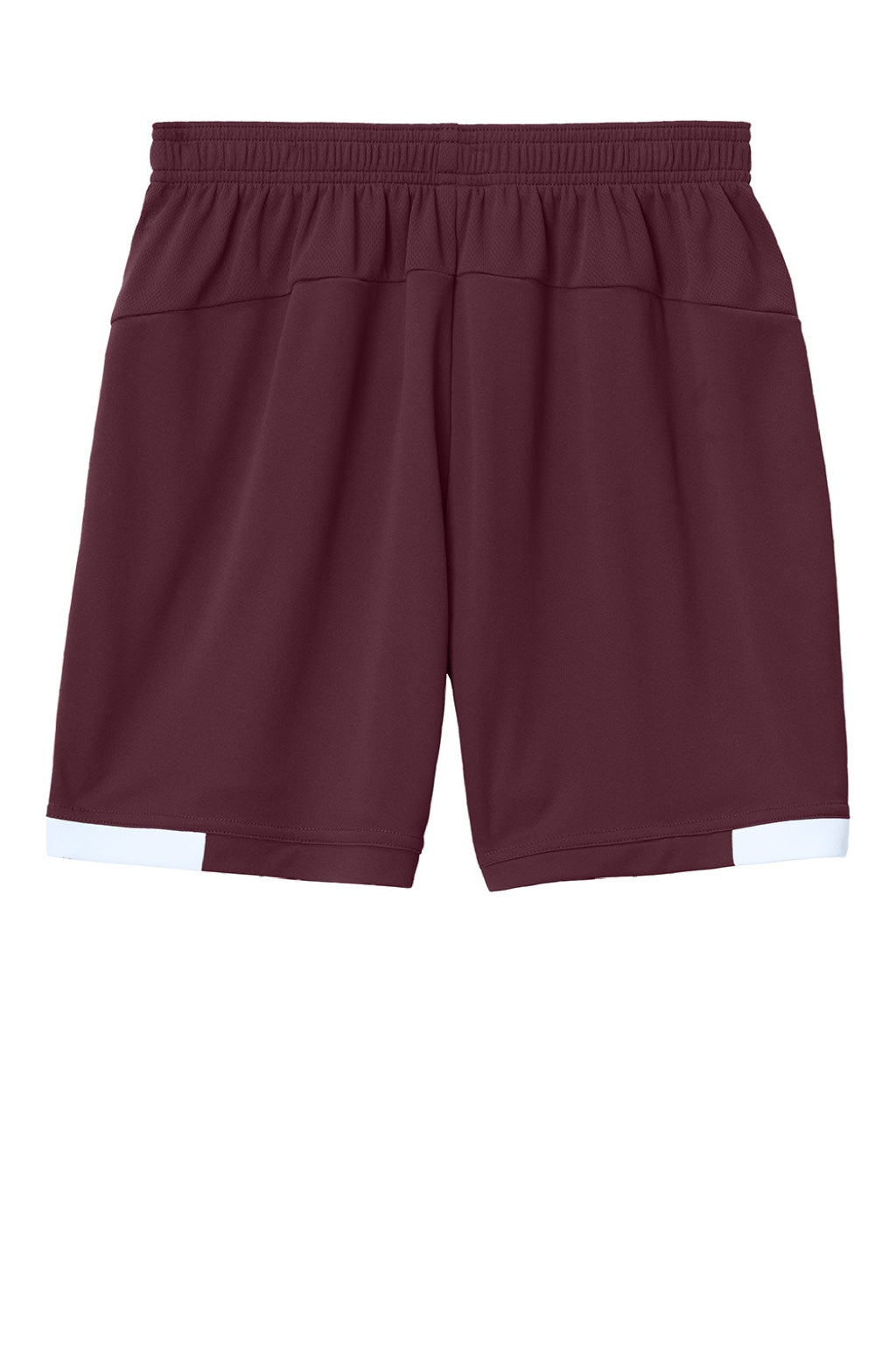 Sport-Tek YST442 Youth Club Moisture Wicking Shorts Maroon/White Flat Back