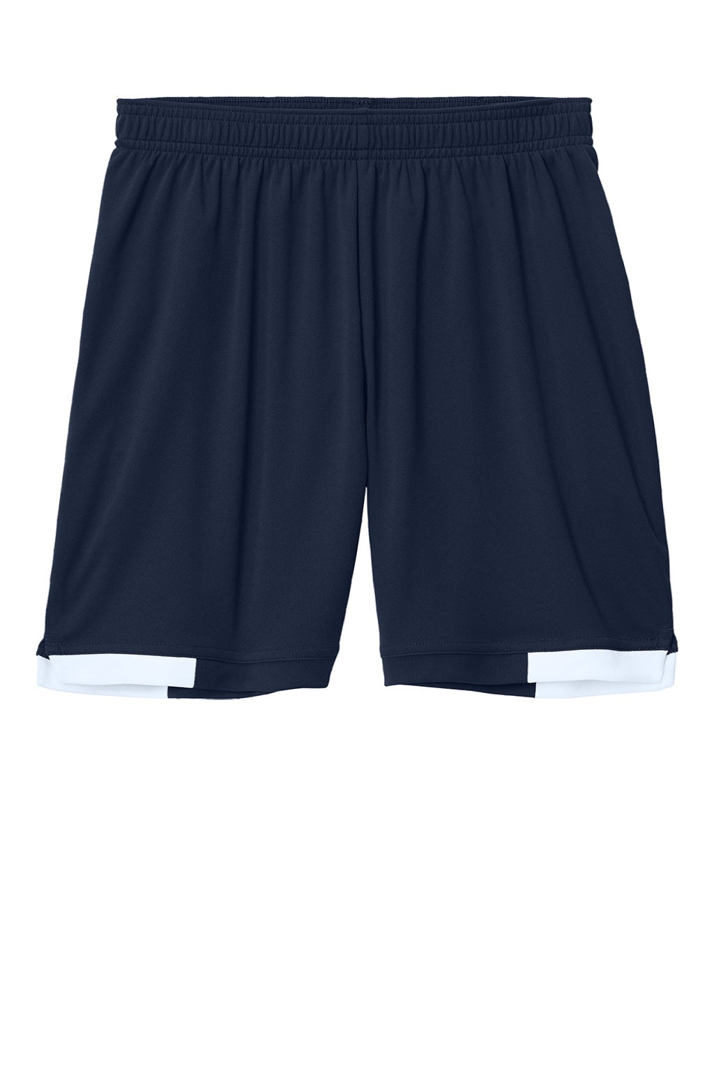 Sport-Tek YST442 Youth Club Moisture Wicking Shorts True Navy Blue/White Flat Front