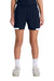 Sport-Tek YST442 Youth Club Moisture Wicking Shorts True Navy Blue/White Model Front