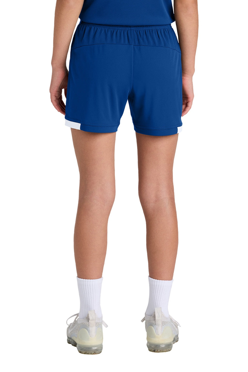 Sport-Tek YST442 Youth Club Moisture Wicking Shorts True Royal Blue/White Model Back