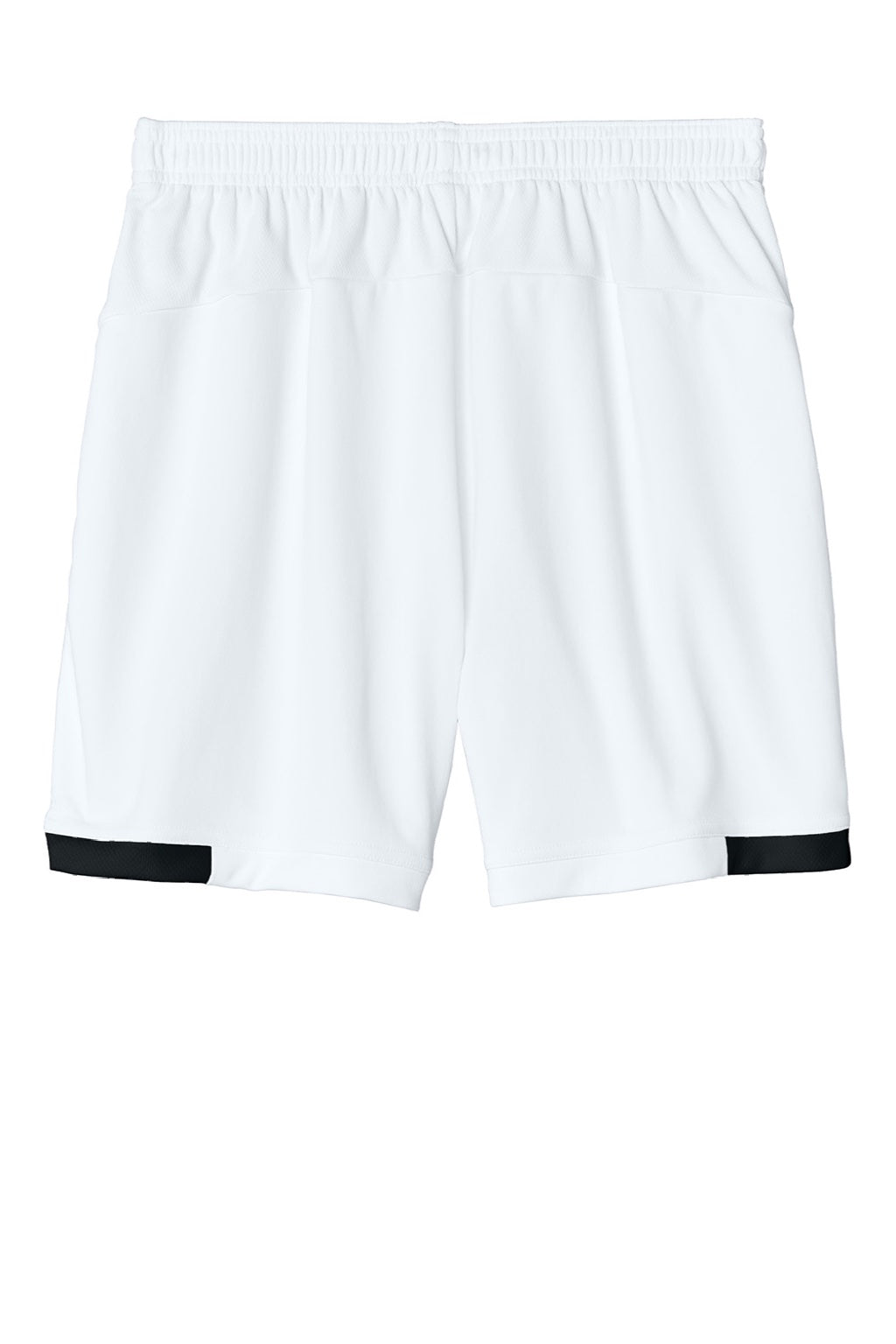 Sport-Tek YST442 Youth Club Moisture Wicking Shorts White/Black Flat Back