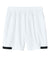 Sport-Tek YST442 Youth Club Moisture Wicking Shorts White/Black Flat Back
