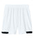 Sport-Tek YST442 Youth Club Moisture Wicking Shorts White/Black Flat Front