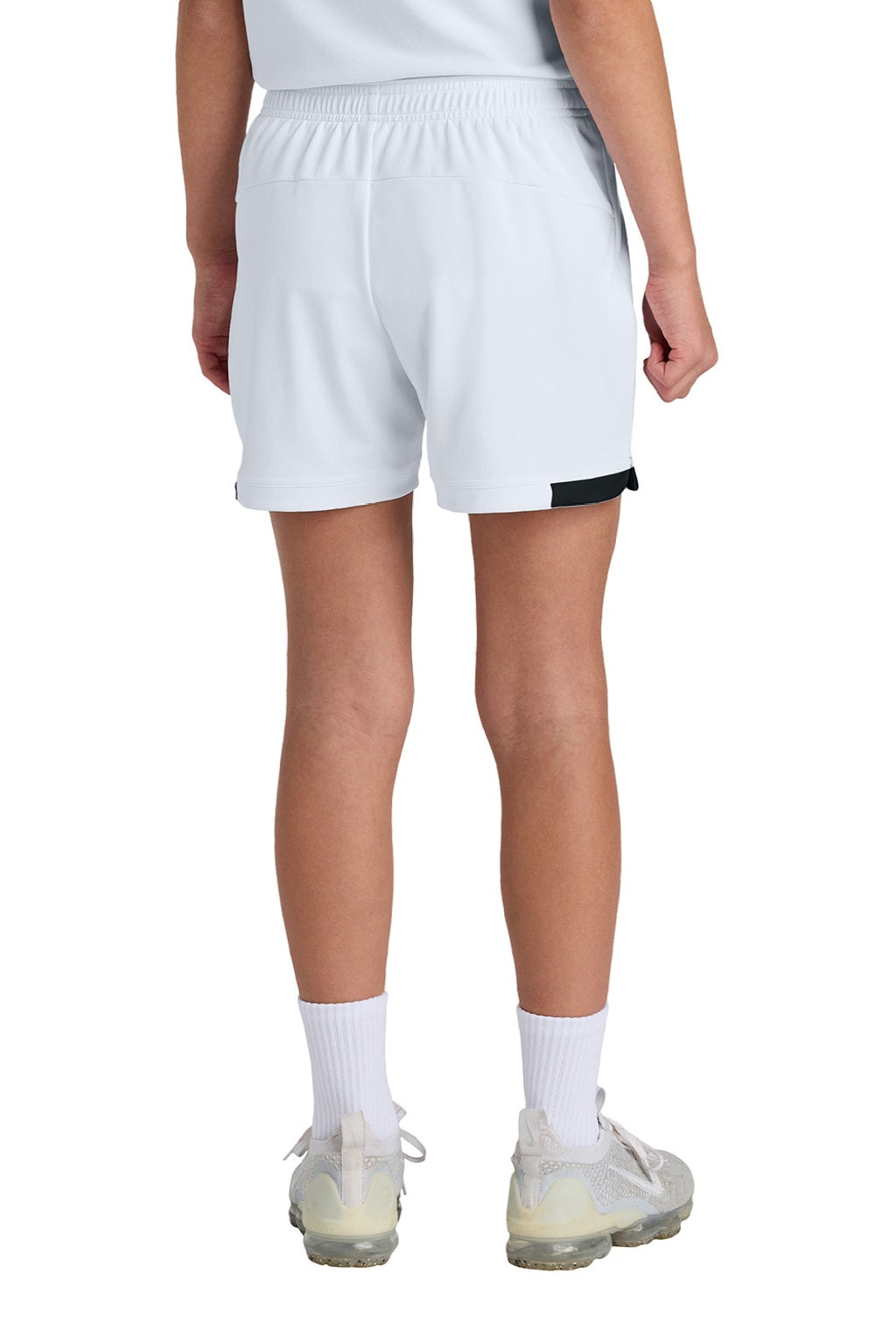 Sport-Tek YST442 Youth Club Moisture Wicking Shorts White/Black Model Back