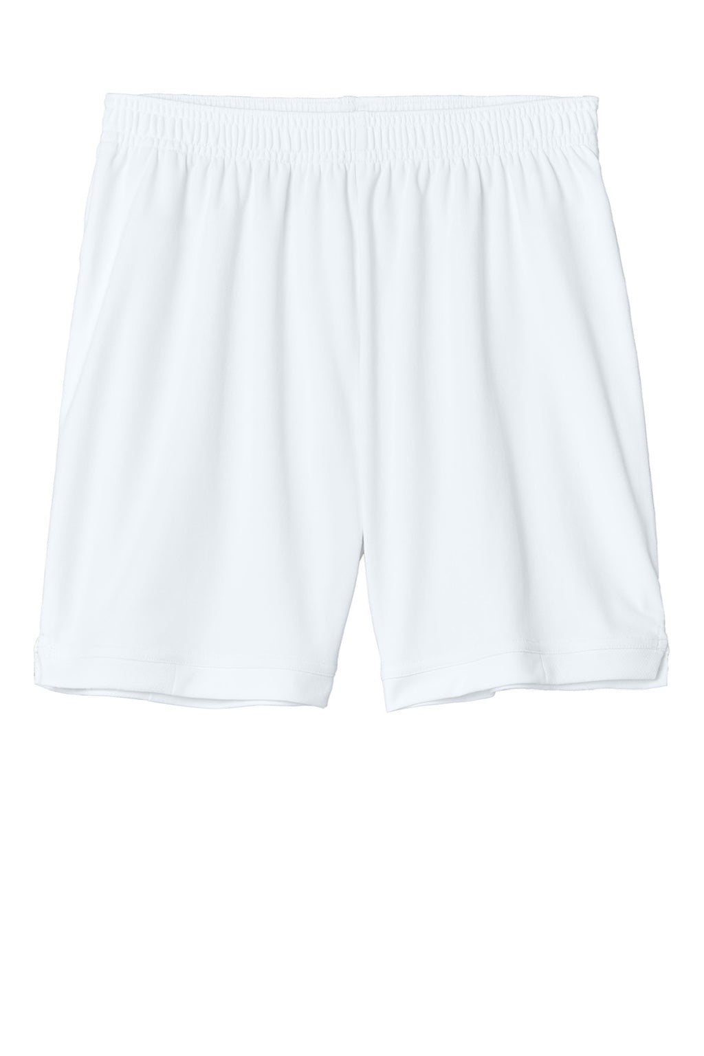 Sport-Tek YST442 Youth Club Moisture Wicking Shorts White/White Flat Front