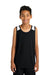 Sport-Tek YST446 Youth Club Track Tank Top Black/White Model Front