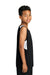 Sport-Tek YST446 Youth Club Track Tank Top Black/White Model Side
