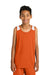 Sport-Tek YST446 Youth Club Track Tank Top Deep Orange/White Model Front