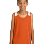 Sport-Tek Youth Club Track Tank Top - Deep Orange/White - NEW