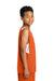 Sport-Tek YST446 Youth Club Track Tank Top Deep Orange/White Model Side