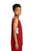 Sport-Tek YST446 Youth Club Track Tank Top Deep Red/White Model Side