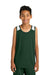 Sport-Tek YST446 Youth Club Track Tank Top Forest Green/White Model Front