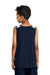 Sport-Tek YST446 Youth Club Track Tank Top True Navy Blue/White Model Back
