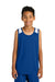 Sport-Tek YST446 Youth Club Track Tank Top True Royal Blue/White Model Front