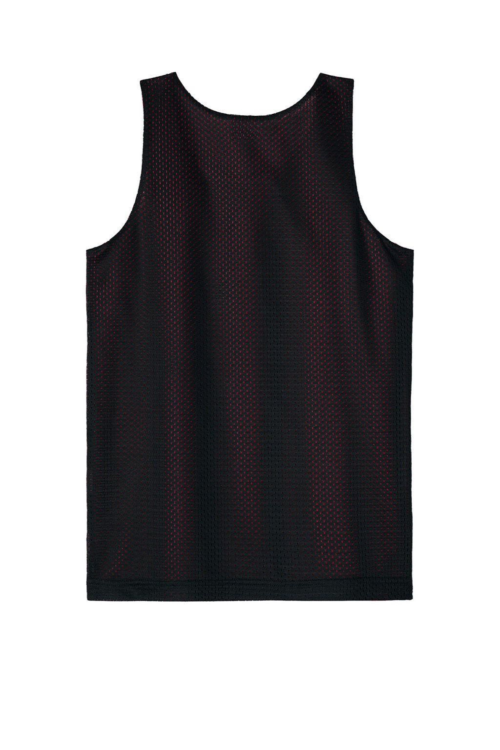 Sport-Tek YST5000 Youth Moisture Wicking Reversible Mesh Tank Top Black/Deep Red Flat Back