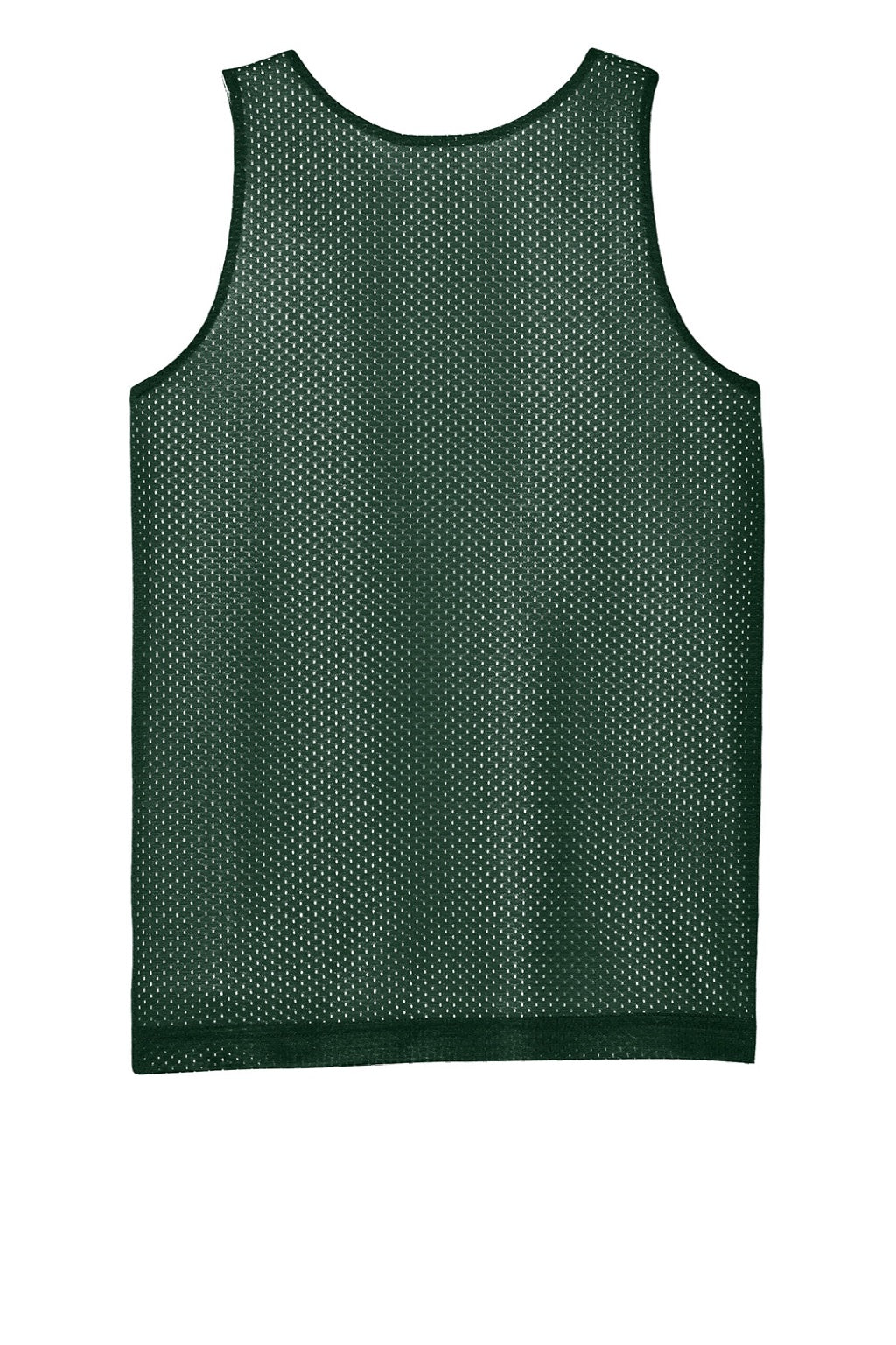 Sport-Tek YST5000 Youth Moisture Wicking Reversible Mesh Tank Top Forest Green/White Flat Back