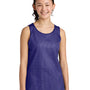 Sport-Tek Youth Moisture Wicking Reversible Mesh Tank Top - Purple/White