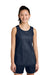 Sport-Tek YST5000 Youth Moisture Wicking Reversible Mesh Tank Top True Navy Blue/White Model Front