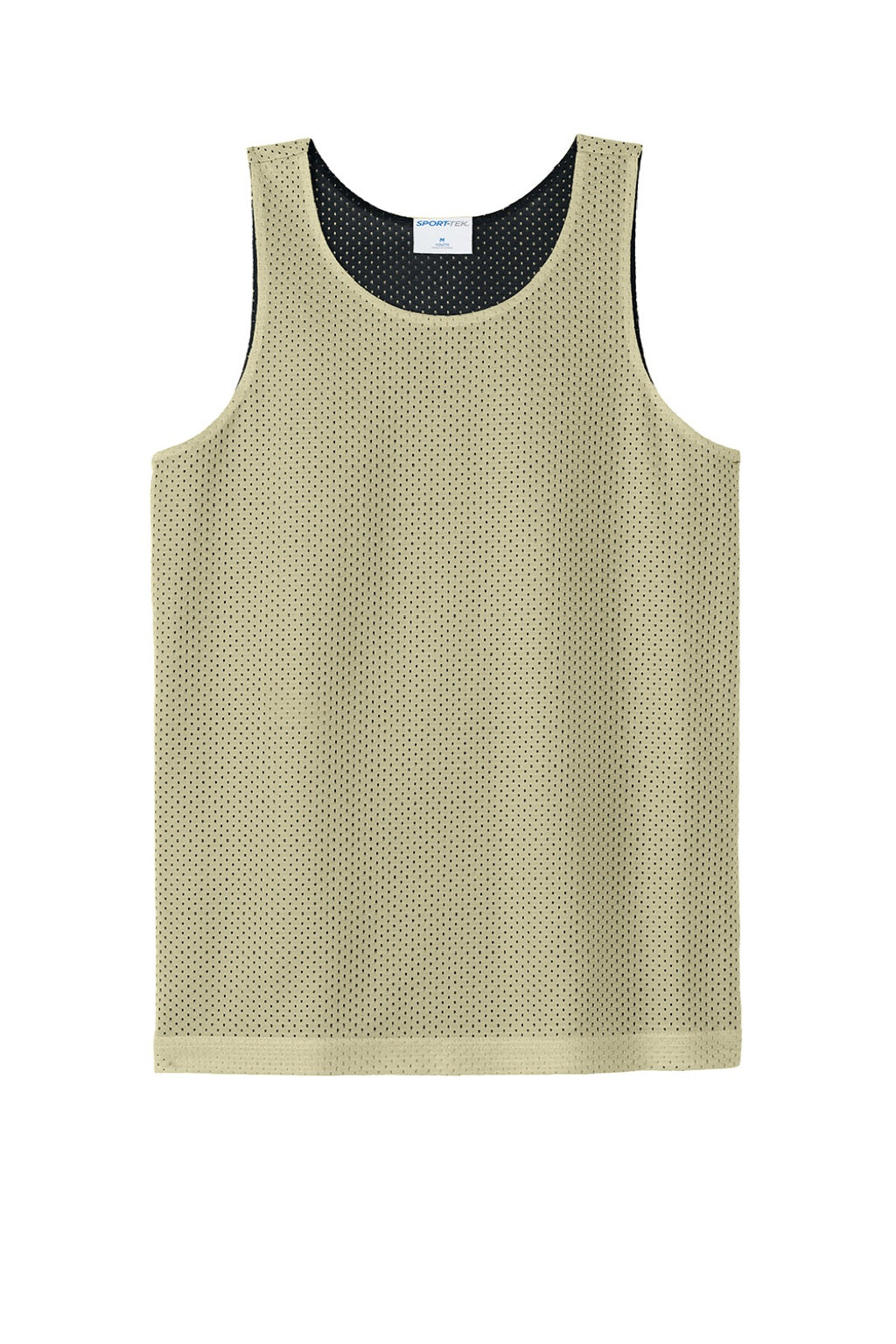 Sport-Tek YST5000 Youth Moisture Wicking Reversible Mesh Tank Top Vegas Gold/Black Flat Front