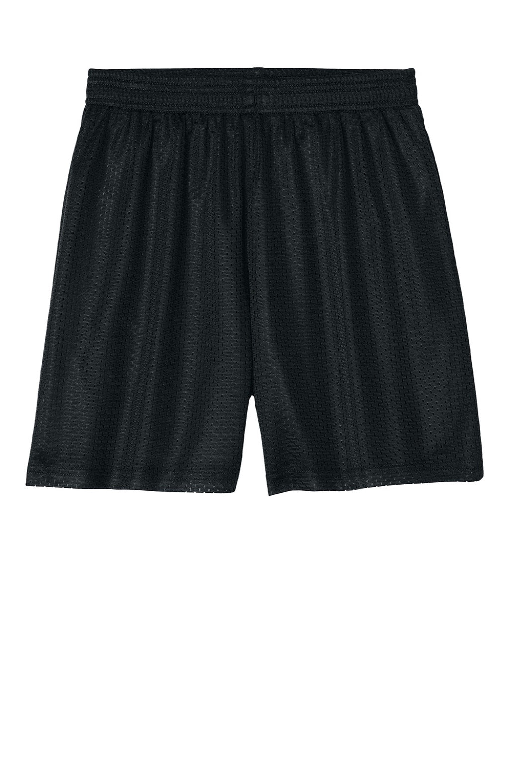 Sport-Tek YST5100 Youth Moisture Wicking Mesh Athletic Shorts Black Flat Front