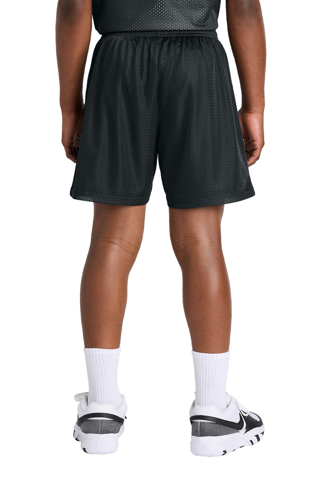 Sport-Tek YST5100 Youth Moisture Wicking Mesh Athletic Shorts Black Model Back