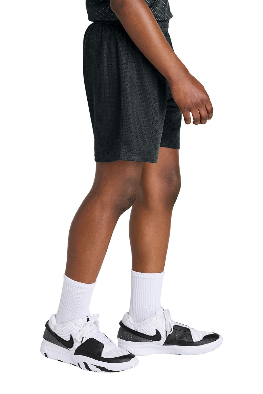 Sport-Tek YST5100 Youth Moisture Wicking Mesh Athletic Shorts Black Model Side