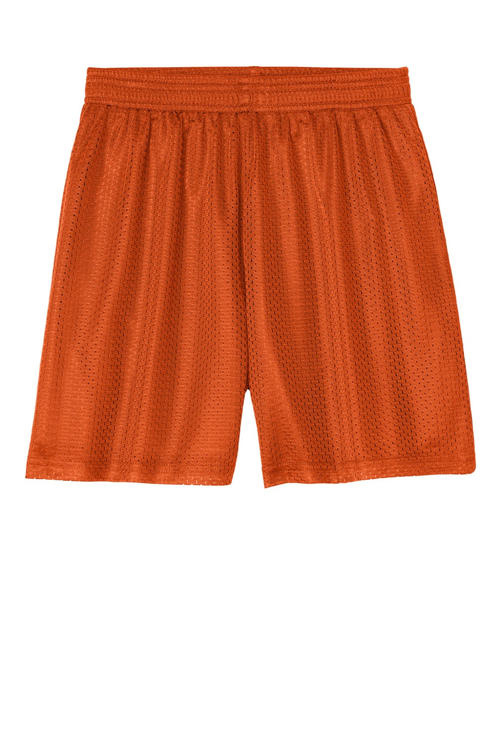 Sport-Tek YST5100 Youth Moisture Wicking Mesh Athletic Shorts Deep Orange Flat Front