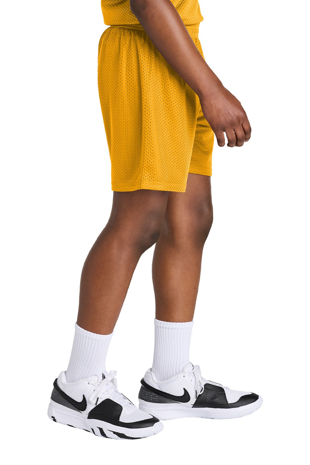 Sport-Tek YST5100 Youth Moisture Wicking Mesh Athletic Shorts Gold Model Side