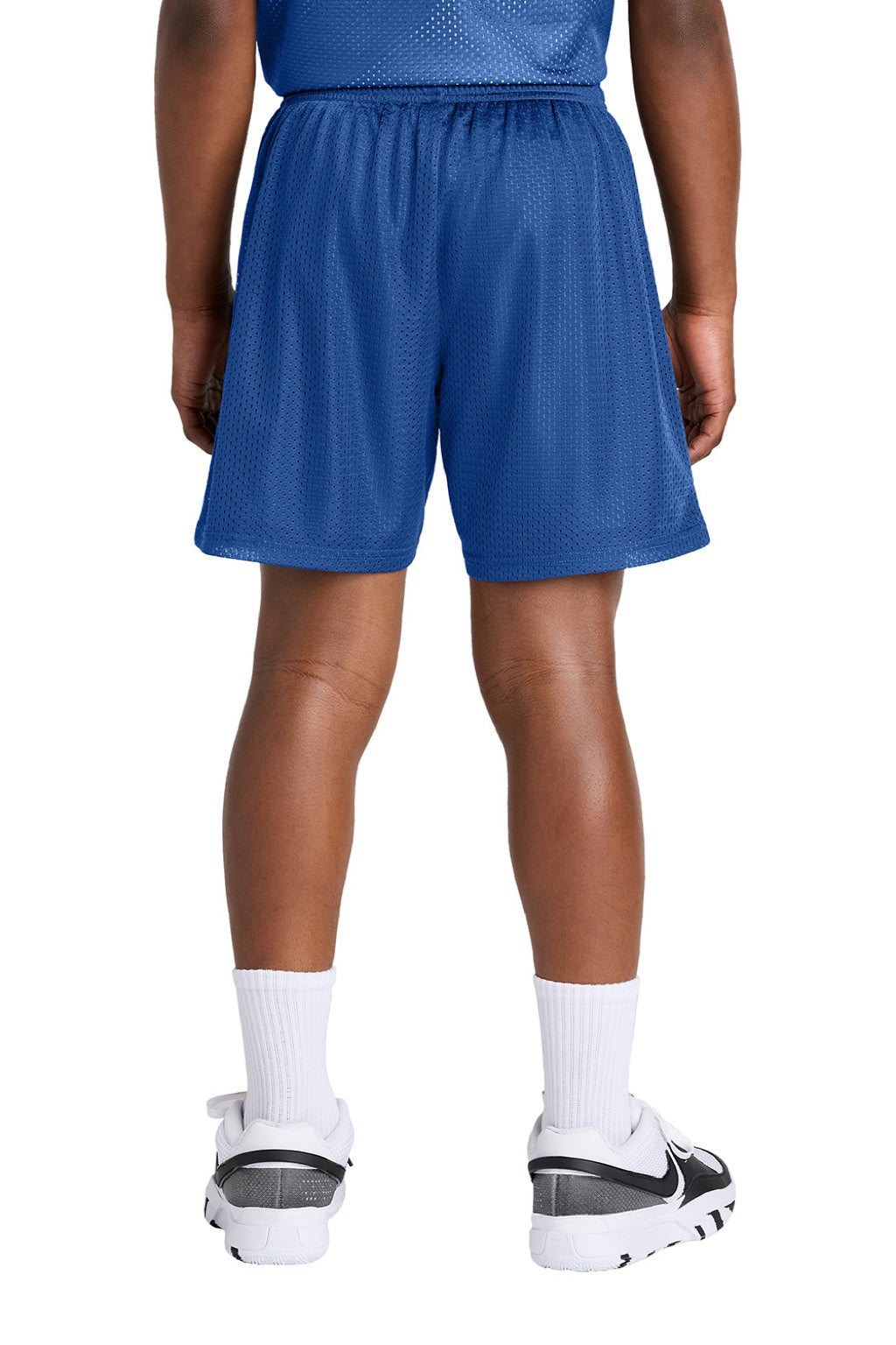 Sport-Tek YST5100 Youth Moisture Wicking Mesh Athletic Shorts True Royal Blue Model Back